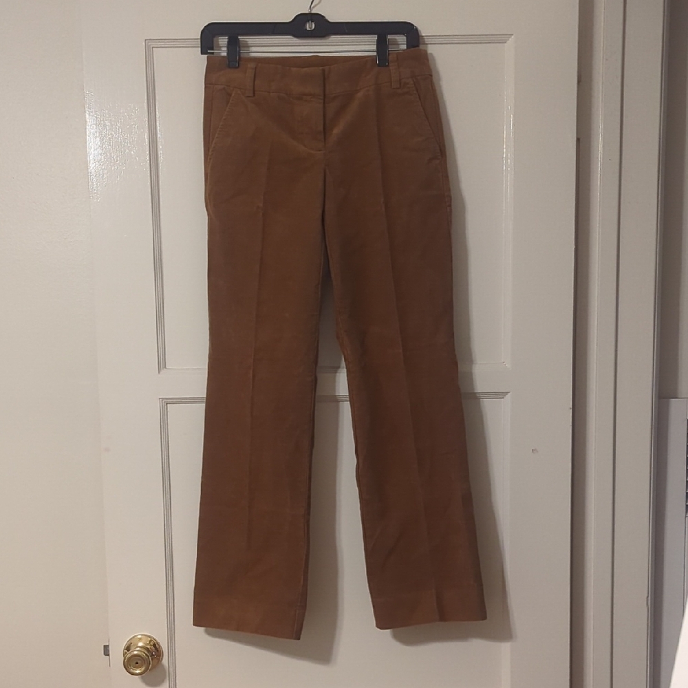 J Crew Brown Women's Straight Leg Corduroy Pants Size 0P In City Fit